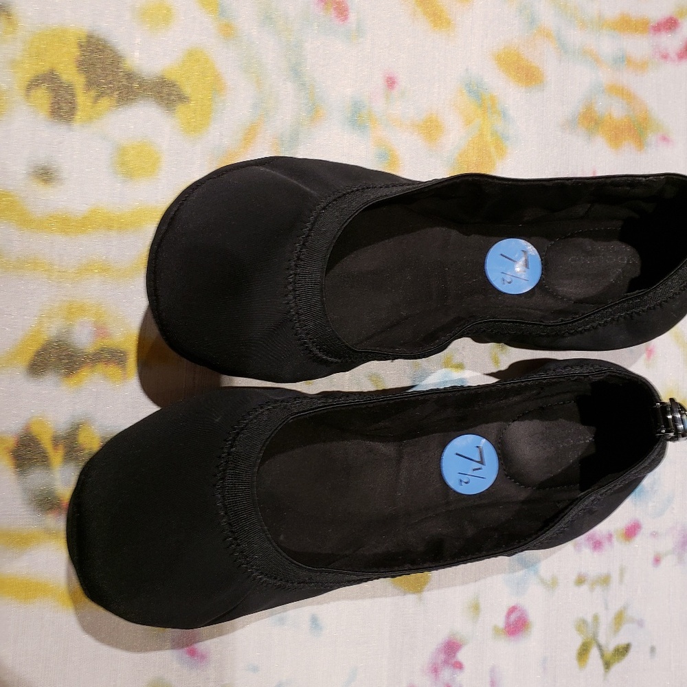 Bandolino Black Ballerina Foldable Flats Sz 7.5